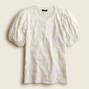NWT J Crew Puff Sleeve Broken-in Stripe T-shirt Size L